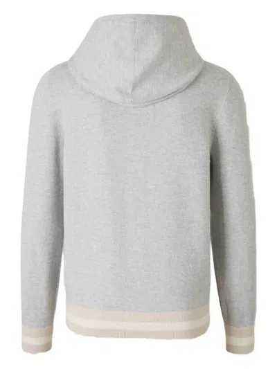 Gran Sasso Ribbed-trim Zip Hoodie In Gray