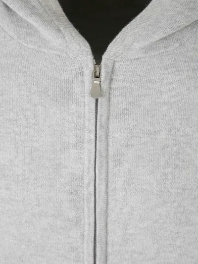 Gran Sasso Ribbed-trim Zip Hoodie In Gray