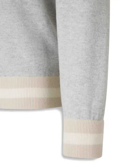 Gran Sasso Ribbed-trim Zip Hoodie In Gray