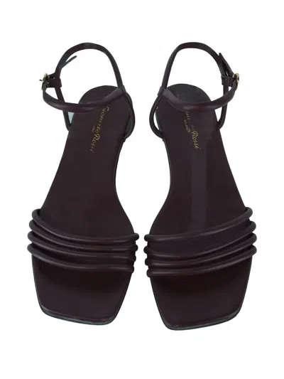 Pre-owned Gianvito Rossi Lena Leather Flat Sandals In Brown