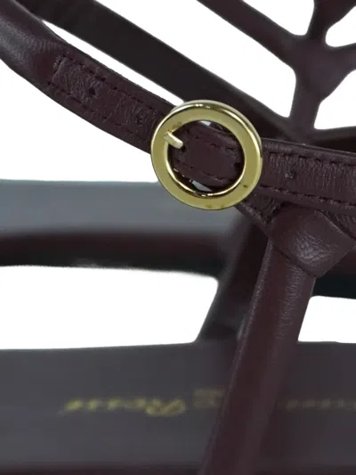 Pre-owned Gianvito Rossi Lena Leather Flat Sandals In Brown