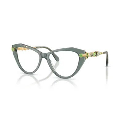 Swarovski 53mm Cat Eye Optical Glasses In Green