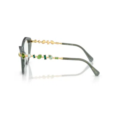 Swarovski 53mm Cat Eye Optical Glasses In Green