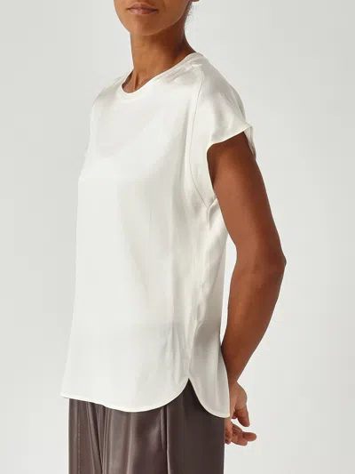 Pinko Farida Blusa Satin Blouse In White