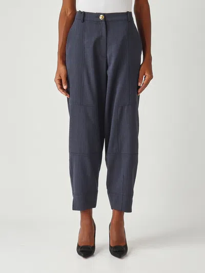 Pinko Pecorino Pantalone Lana Trousers In Blue