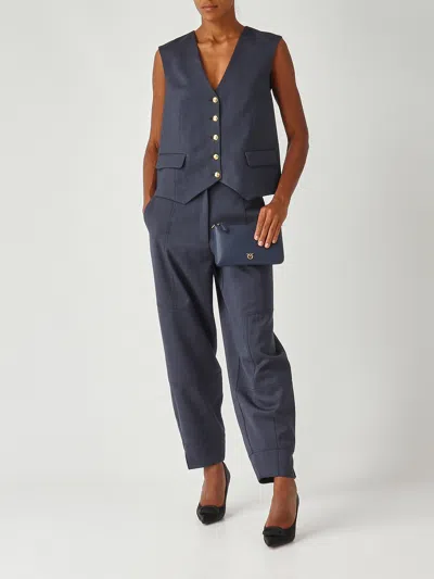 Pinko Pecorino Pantalone Lana Trousers In Blue