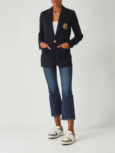 Polo Ralph Lauren Slim-fit Blazer In Jacquard A Maglia Doppia Blazer In Blue