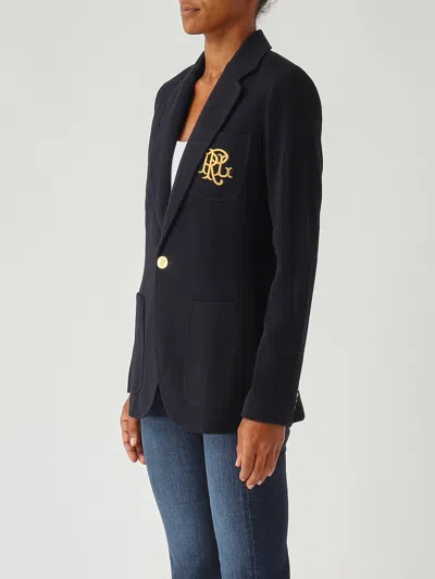Polo Ralph Lauren Slim-fit Blazer In Jacquard A Maglia Doppia Blazer In Blue