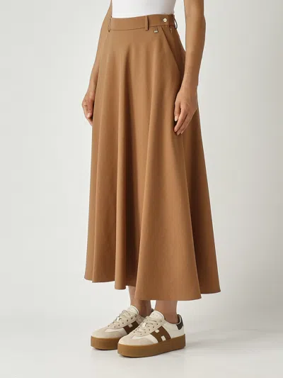 Herno Gonna Svasata Con Bottone In Vita Skirt In Animal Print