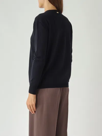 Herno Girocollo Basico In Lana Pettinata Sweater In Animal Print