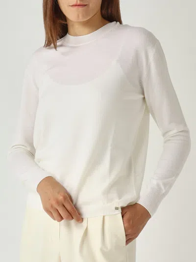 Herno Girocollo Basico In Lana Pettinata Sweater In Animal Print