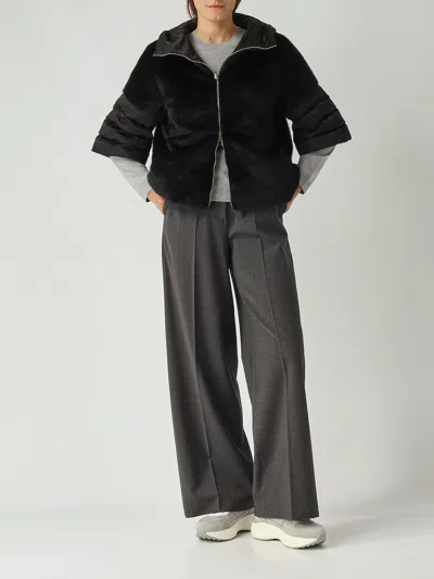 Herno Cappa Manica Corta Con Cappuccio Jacket In Black