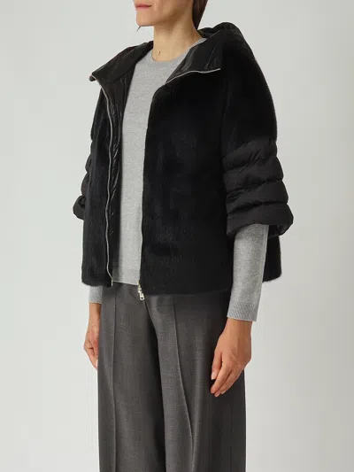 Herno Cappa Manica Corta Con Cappuccio Jacket In Black
