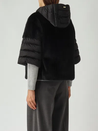 Herno Cappa Manica Corta Con Cappuccio Jacket In Black
