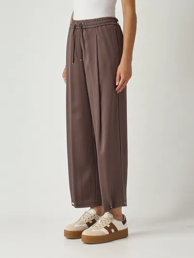 Herno Pantalone Con Dettaglio Bottone Trousers In Brown