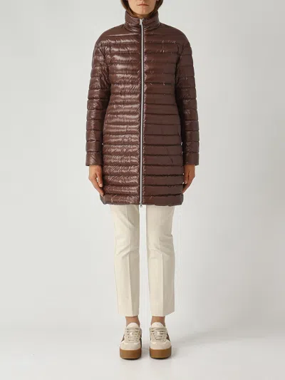 Herno Cappotto Lungo Con Piumino Staccabile Coat In Brown