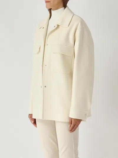 Herno Giacca Camicia Lana Double Jacket In White