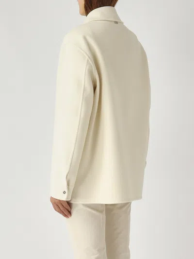 Herno Giacca Camicia Lana Double Jacket In White