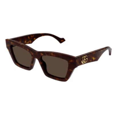 Gucci Gg1753s Linea Emblem 002 Havana Brown Sunglasses In Brown
