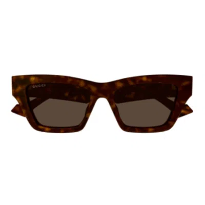 Gucci Gg1753s Linea Emblem 002 Havana Brown Sunglasses In Brown