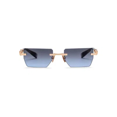 Balmain Pierre Titanium Rectangle Sunglasses In Multi