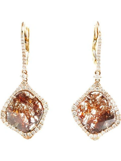 Shop Saqqara Sliced Diamond Drop Earrings In Metallic