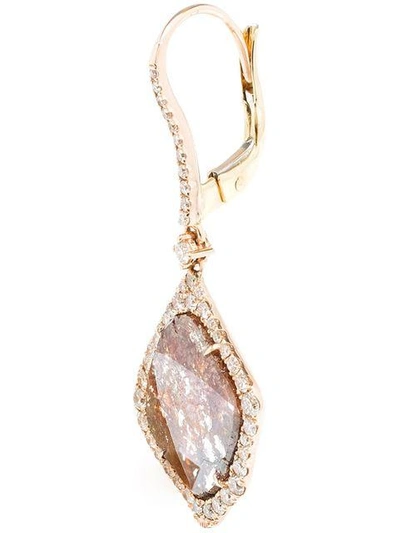 Shop Saqqara Sliced Diamond Drop Earrings In Metallic