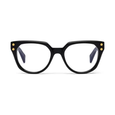 Balmain Bold Rectangular Glasses In Black