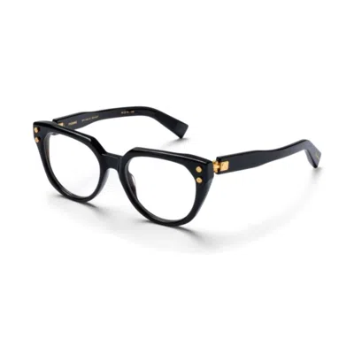 Balmain Bold Rectangular Glasses In Black