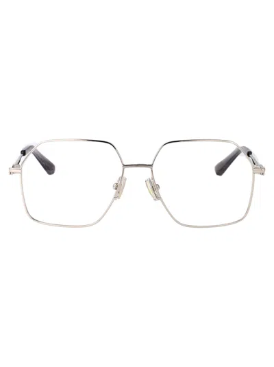 Bottega Veneta Silver-silver-transparent Metal Glasses In Silver