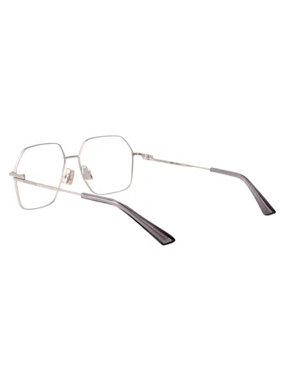Bottega Veneta Silver-silver-transparent Metal Glasses In Silver