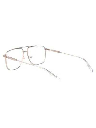 Alexander Mcqueen Silver Metal Optical Glasses In Gold