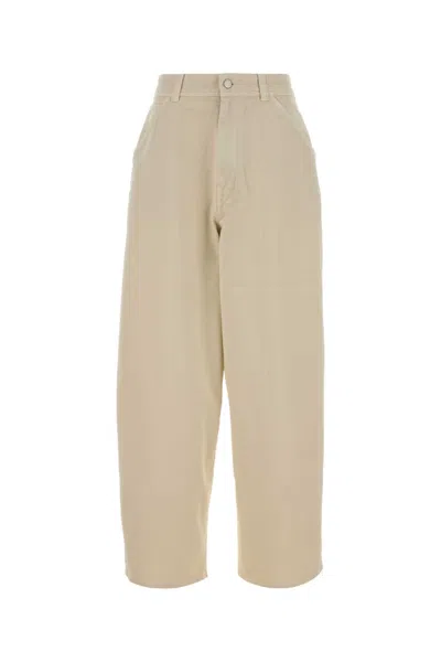 Lemaire Sand Denim Wide-leg Jeans In Nude