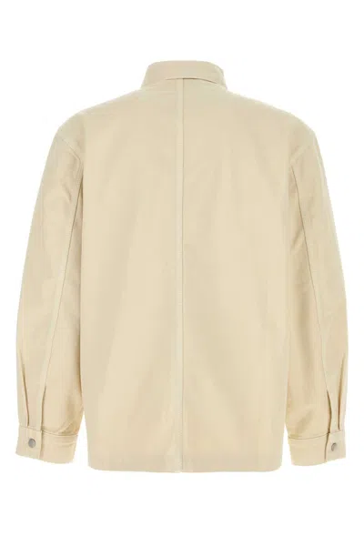 Lemaire Sand Denim Shirt In Neutral