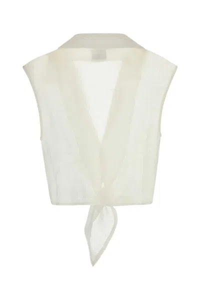 Le Kasha Sanabo V-neck Blouse In White