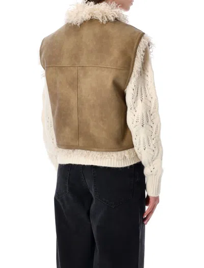 Isabel Marant Étoile Taupe Vest With Shearling-effect Lining Women In Brown