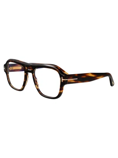 Tom Ford Eyewear Aviator Frame Glasses In Brown
