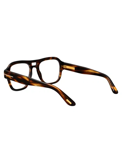 Tom Ford Eyewear Aviator Frame Glasses In Brown
