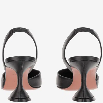Amina Muaddi Holli Leather Slingbacks In Animal Print