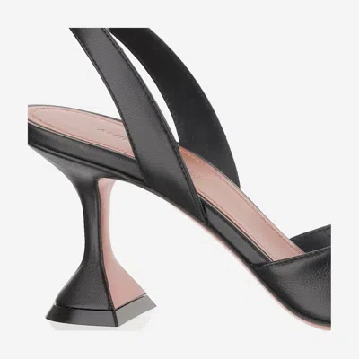Amina Muaddi Holli Leather Slingbacks In Animal Print