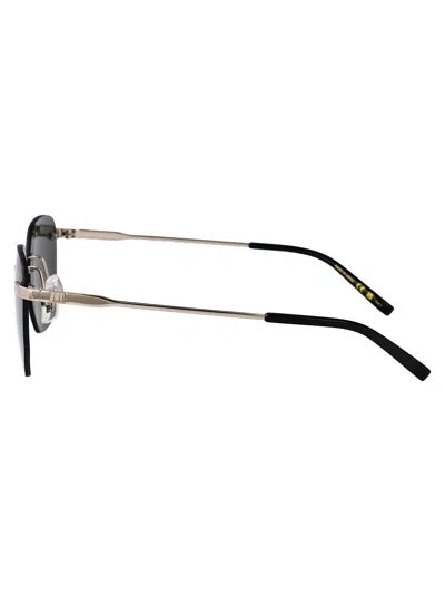 Dunhill 00 Silver Silver Grey Metal Sunglasses In Green