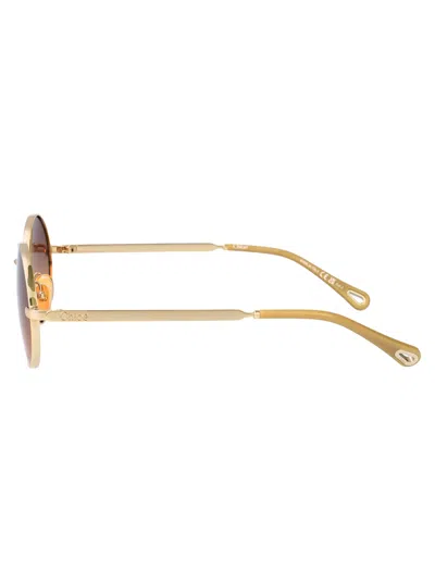 Chloé Chloe Round Sunglasses Ch0326 S 001 In Gold