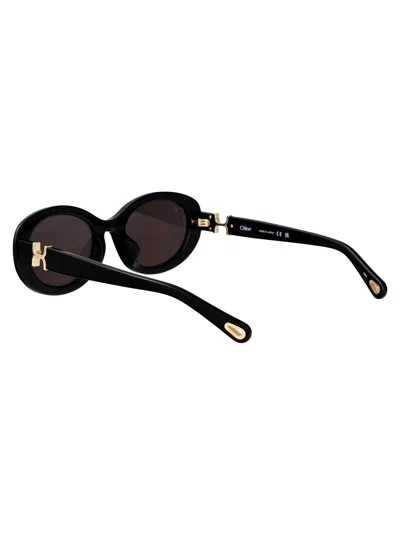 Chloé Chloe Round Sunglasses Ch0323 Sk 001 In Black