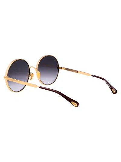 Chloé Chloe Round Sunglasses Ch0321 S 005 In Gold