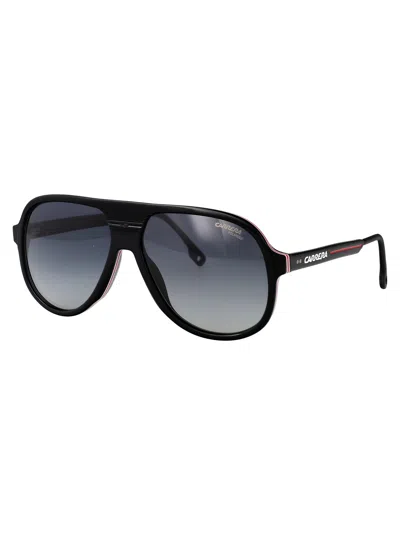 Carrera Matte Black Gold Acetate Sunglasses In Black