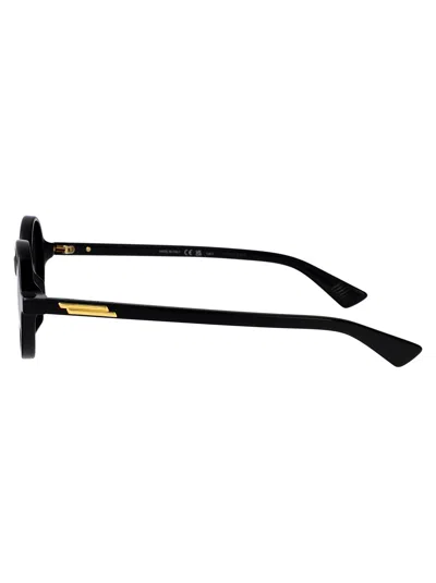 Bottega Veneta Black-black-grey Recycled Acetate Sunglasses In Black