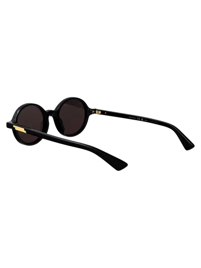 Bottega Veneta Black-black-grey Recycled Acetate Sunglasses In Black