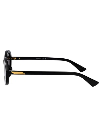 Bottega Veneta Black-black-grey Recycled Acetate Sunglasses In Black