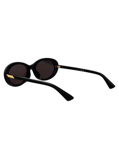 Bottega Veneta Black-black-grey Recycled Acetate Sunglasses In Black