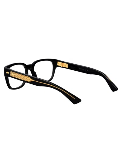 Bottega Veneta Black-black-transparent Recycled Acetate Glasses In Black